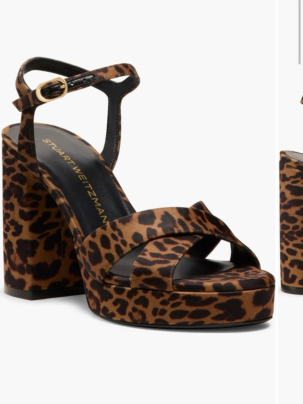 Stuart Weitzman Leopard Print Platform Sandals